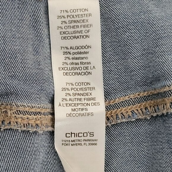 Chicos Ankle Jeans Womens Size 3 Medium Wash Stretch Denim - Picture 6 of 6